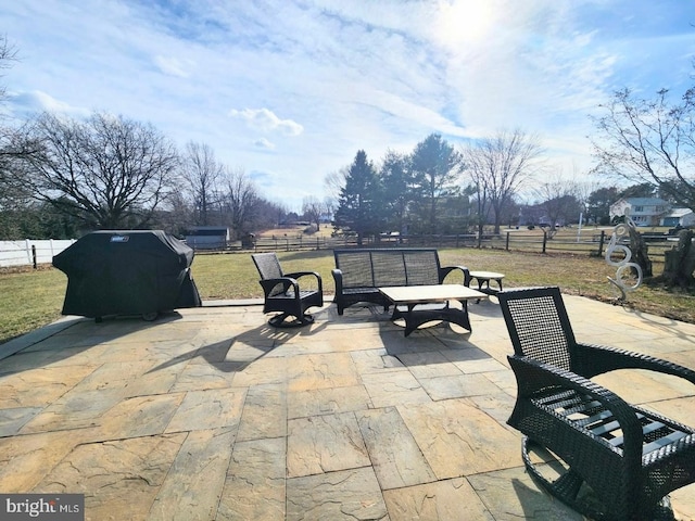 view of patio with area for grilling