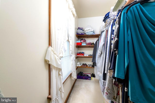 view of walk in closet