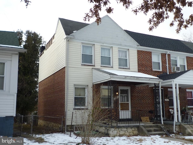 view of front of home with cooling unit