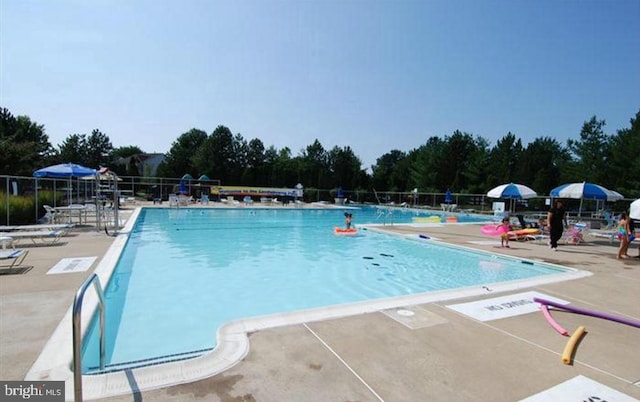 view of pool with a patio