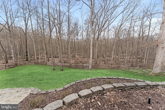 view of yard with fence