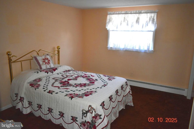 bedroom with baseboard heating