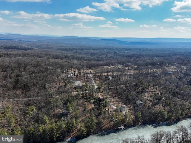 bird's eye view featuring a mountain view