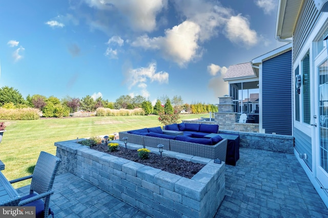 view of patio / terrace with an outdoor living space