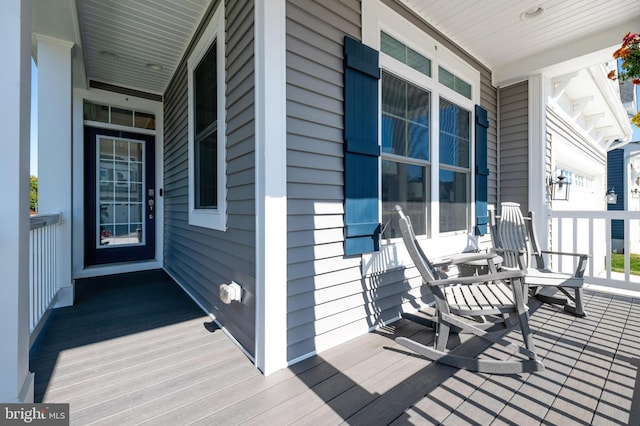 wooden deck with a porch