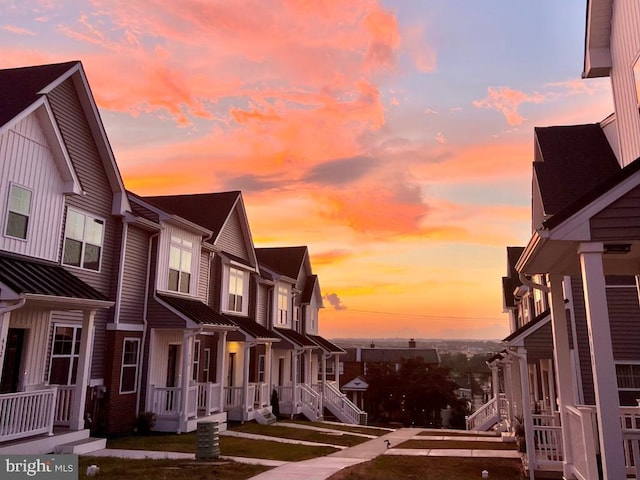 view of property exterior at dusk