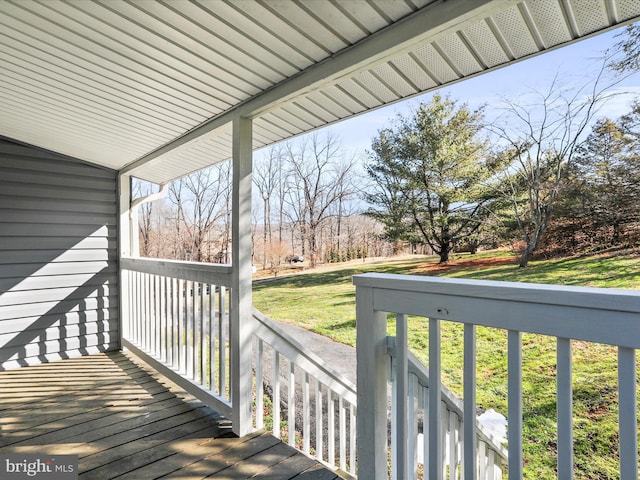 deck with a lawn