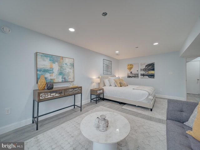 bedroom featuring light hardwood / wood-style flooring