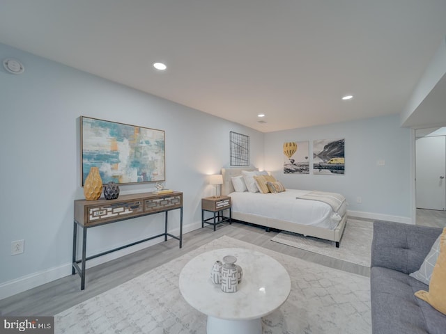 bedroom featuring light hardwood / wood-style floors