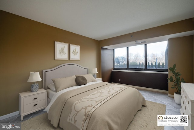 view of tiled bedroom