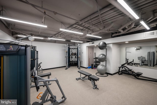 view of workout area