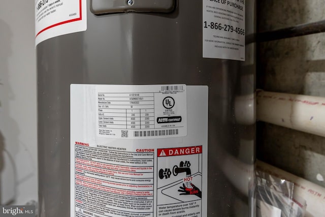 interior details featuring gas water heater