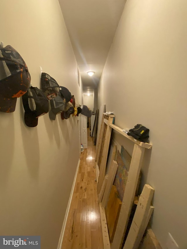 corridor featuring light wood-type flooring