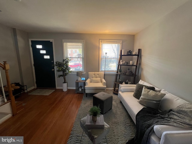 living room featuring hardwood / wood-style floors