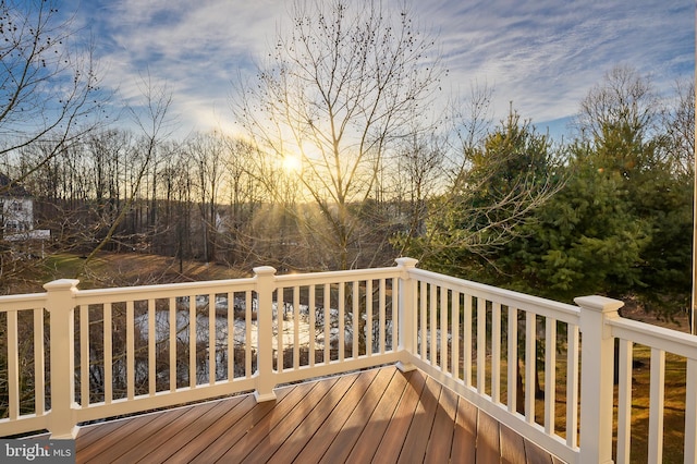 view of deck at dusk