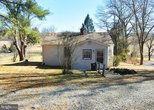 exterior space with a chimney