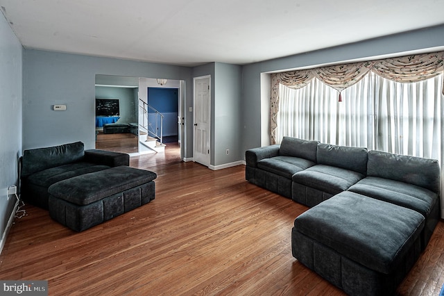 living room featuring hardwood / wood-style floors