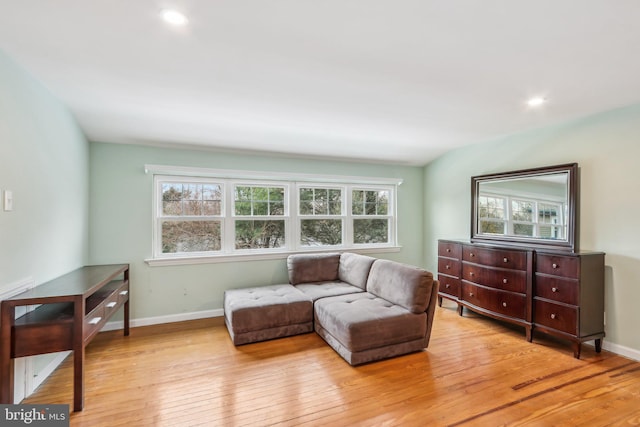 living room featuring light hardwood / wood-style flooring