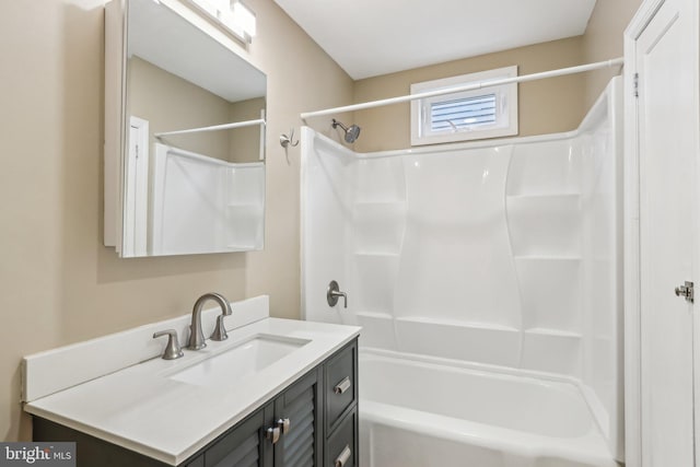 bathroom with shower / tub combination and vanity