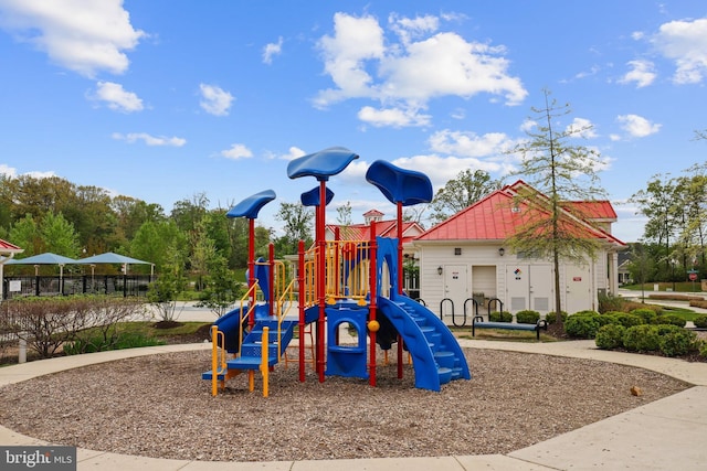 view of community jungle gym