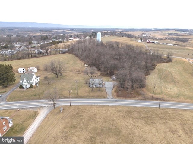 drone / aerial view featuring a rural view