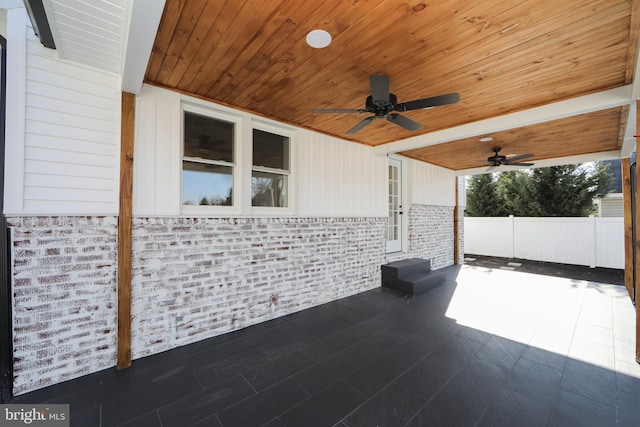 view of patio / terrace with ceiling fan