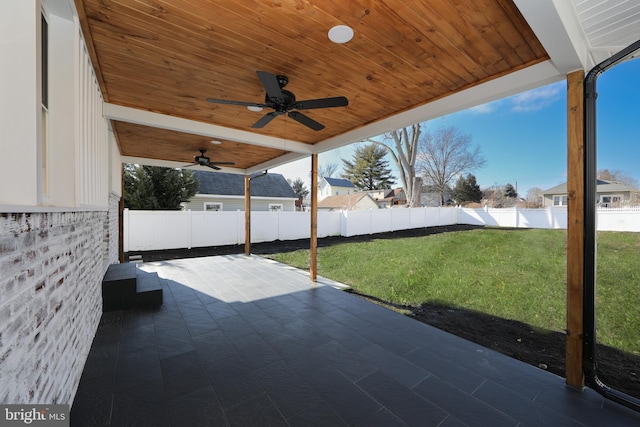 view of patio / terrace with ceiling fan