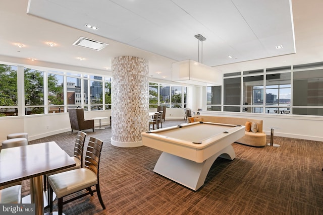 recreation room featuring pool table