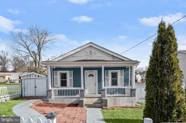 bungalow-style home with a porch