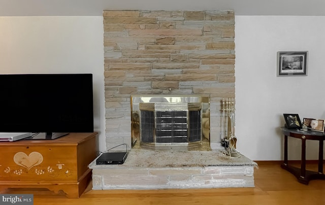 5425 Indian Head Hwy, Indian Head, MD 20640 - room details with a stone fireplace and wood-type flooring