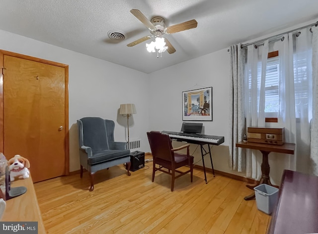 5425 Indian Head Hwy, Indian Head, MD 20640 - office space featuring ceiling fan, light hardwood / wood-style floors, and a textured ceiling