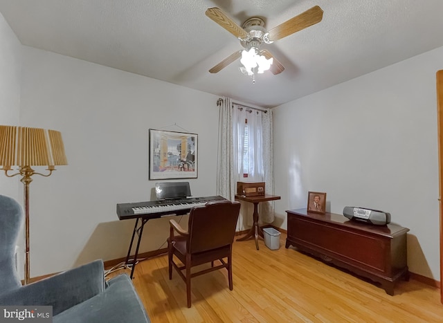 5425 Indian Head Hwy, Indian Head, MD 20640 - office featuring a textured ceiling, light hardwood / wood-style flooring, and ceiling fan