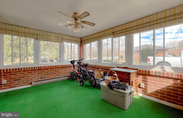 5425 Indian Head Hwy, Indian Head, MD 20640 - sunroom / solarium featuring baseboard heating and ceiling fan