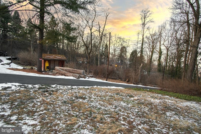 view of snowy yard