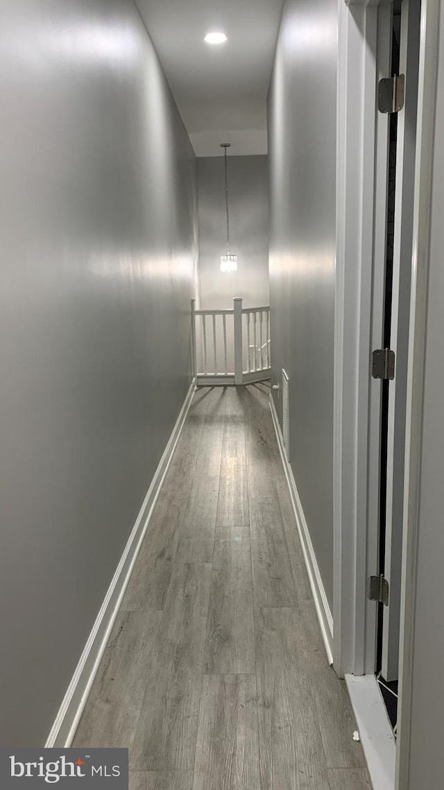 hallway featuring wood-type flooring