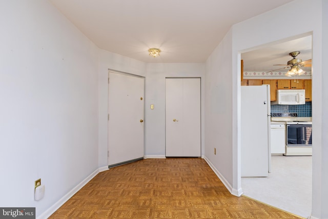 interior space featuring light parquet floors