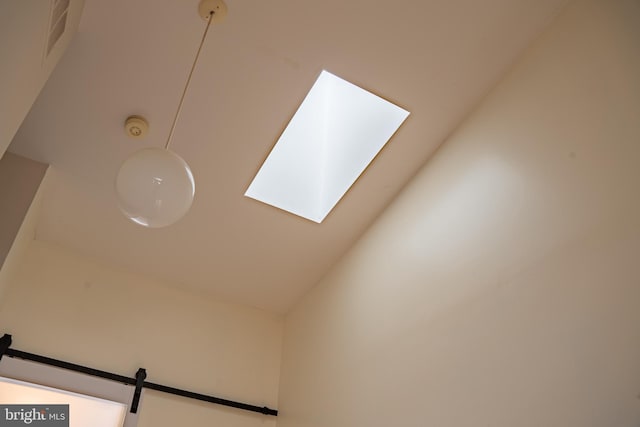 room details with a skylight