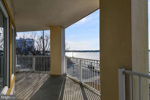 balcony with a water view