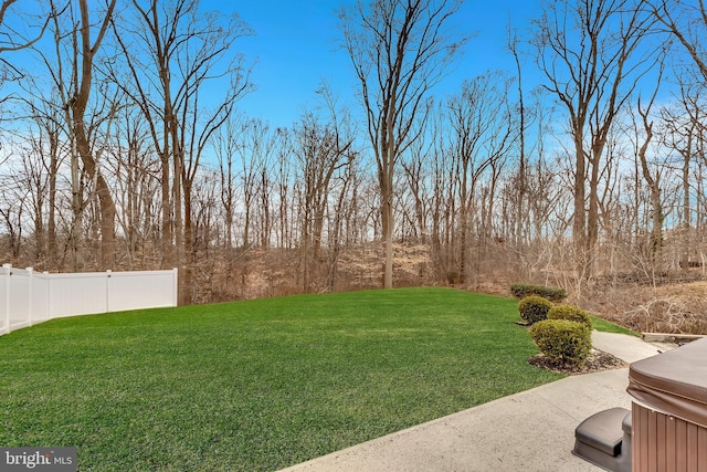 view of yard with fence