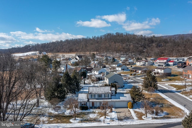 view of snowy aerial view