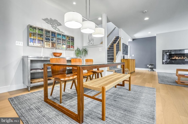 dining area featuring light hardwood / wood-style flooring