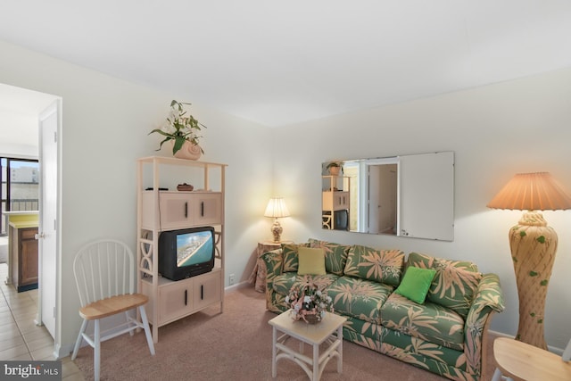 view of tiled living room