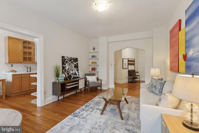 living room featuring hardwood / wood-style floors