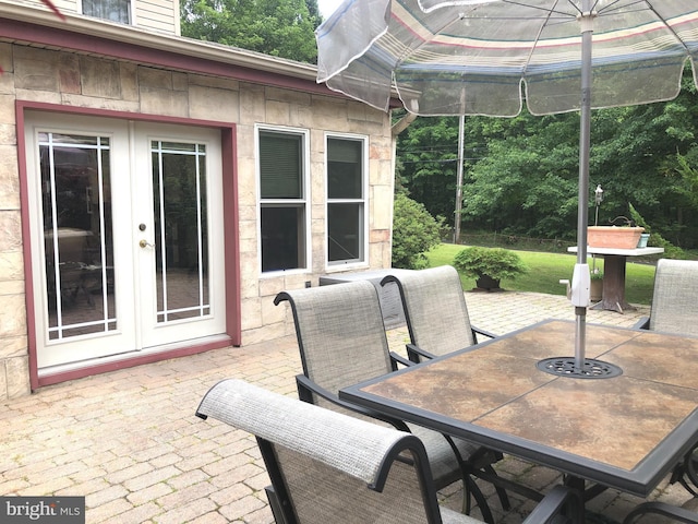 view of patio / terrace featuring french doors