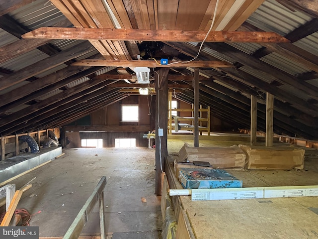 view of attic