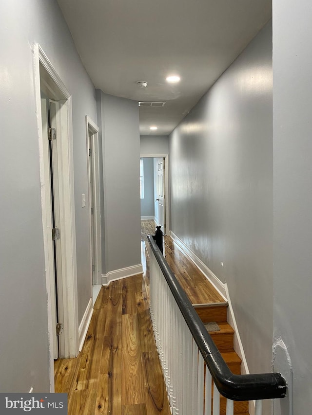 hall featuring dark hardwood / wood-style flooring