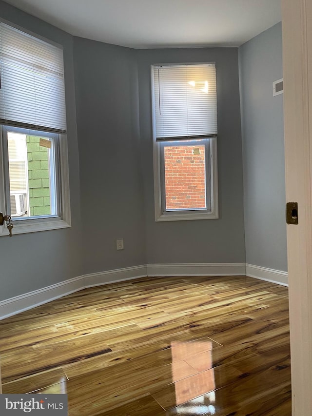 empty room featuring wood-type flooring