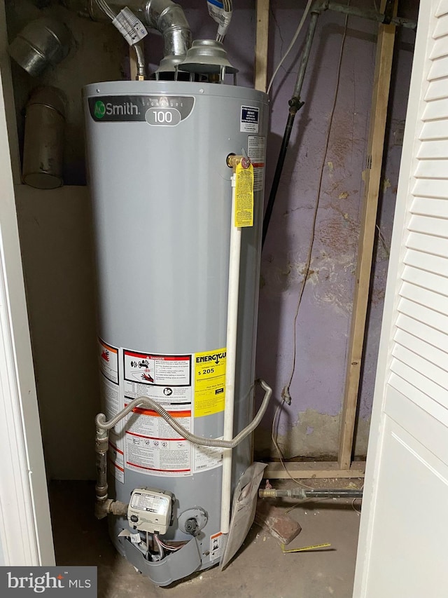 utilities featuring gas water heater