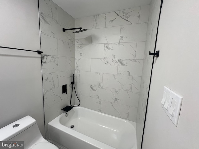 bathroom with toilet and shower / bathtub combination