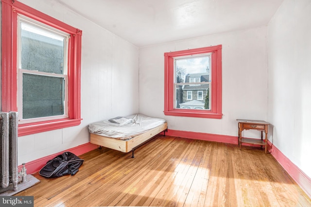 bedroom featuring light wood-type flooring